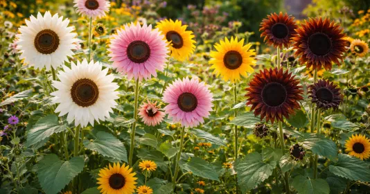 Barevné slunečnice Náhled