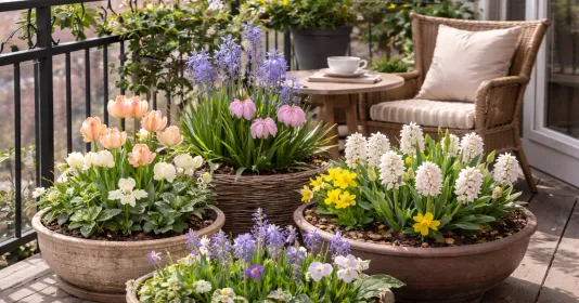 Jarní osázené mísy na balkoně Náhled