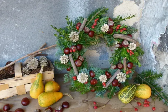 Podzimní věnec na dveře Podzimní věnec na dveře