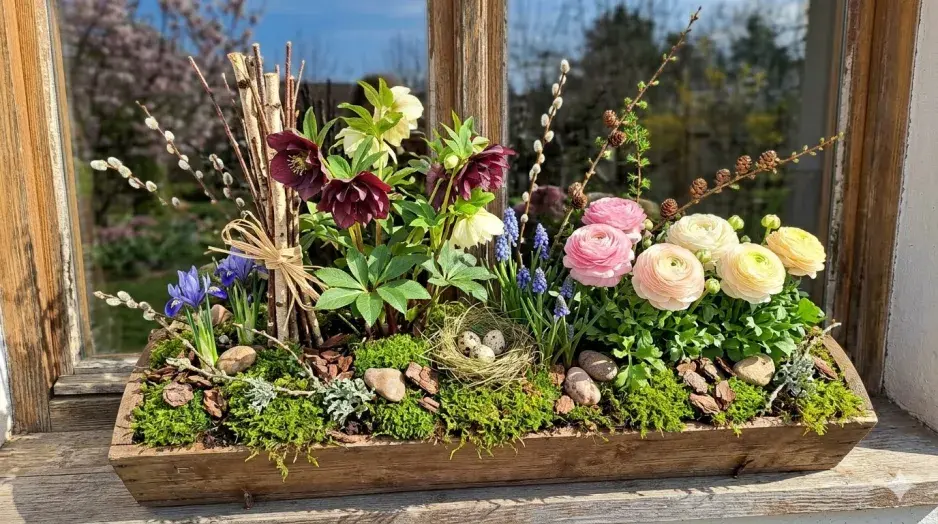 Březnové jarní truhlíky Březnové jarní truhlíky